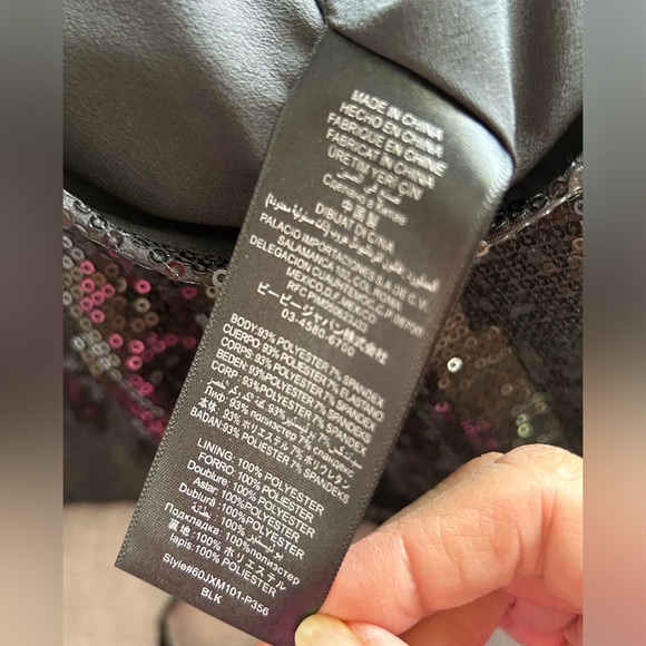 NWOT Bebe Sequin Black Corset Bustier Ruffle Peplum Top Sexy Holiday Size M - Picture 11 of 14